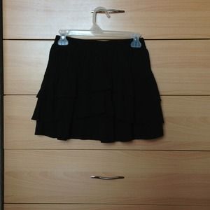 Black ruffled skirt