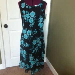 Turquoise n Black Dress
