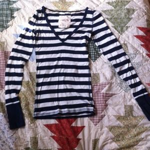 Hollister Navy Blue Striped Shirt!