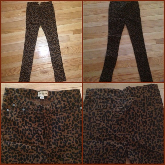 Cheetah stretch skinny jeans