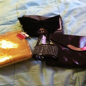 Three different clutches/purses
