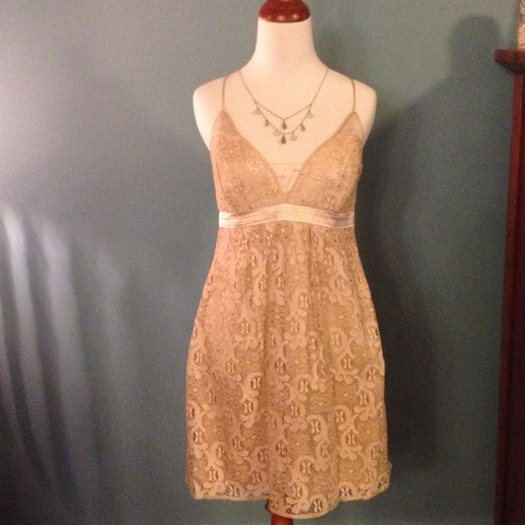 Beautiful, golden Designer Nancy Rose Dress, sz 8