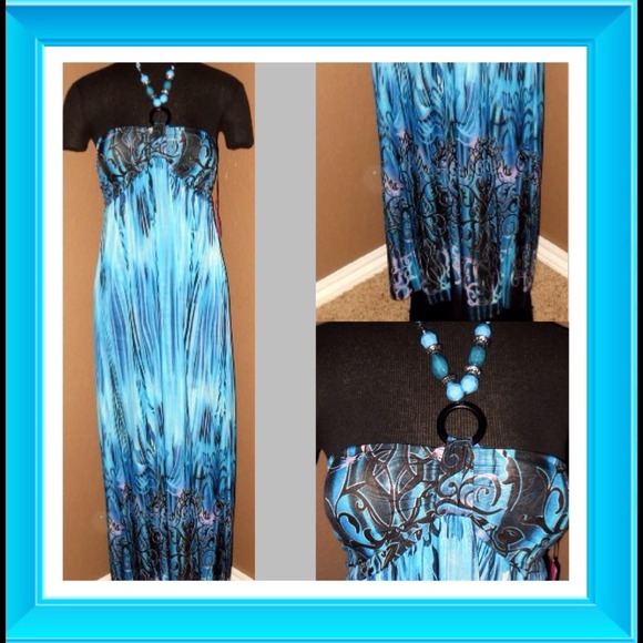 ACE FASHION Dresses & Skirts - "Ace Fashion" Turquoise Maxi Dress Sz XLG-XXLG