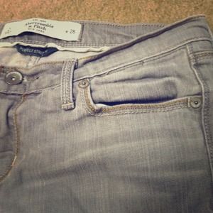 Light Grey A&F Skinny Jeans