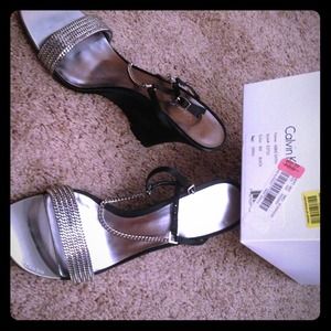 Calvin Klein dress shoes. 4" wedge heels