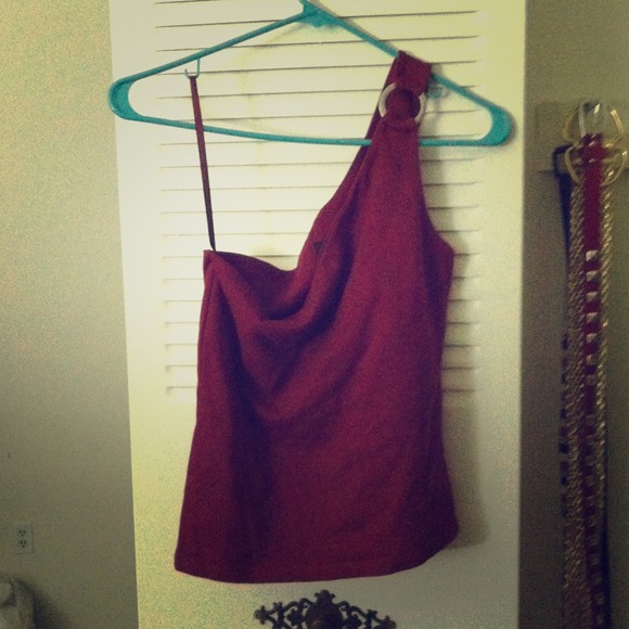 Burgundy New York an company one shoulder top