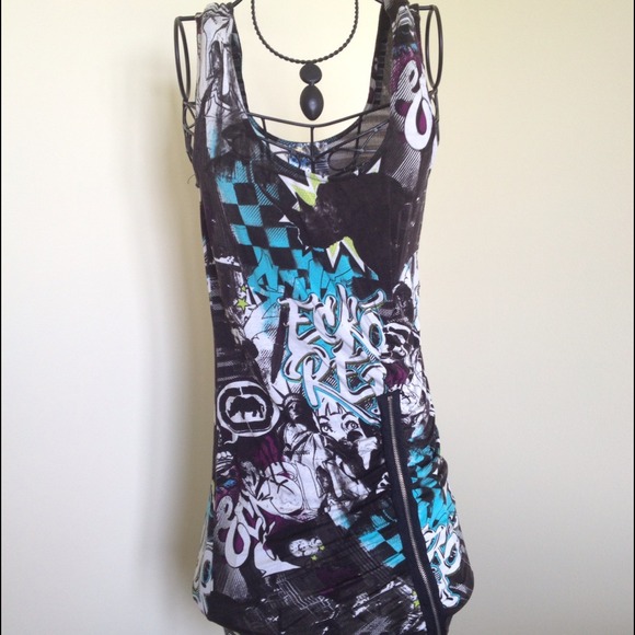 Ecko Red - Fitted Club Dress with zipper accent