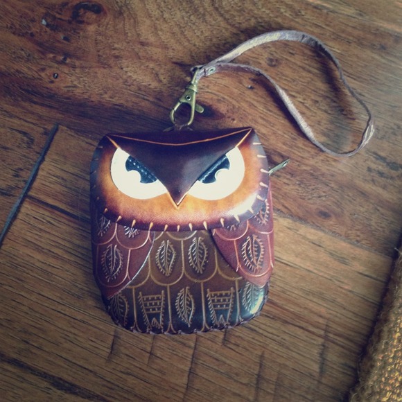 Leather Owl Coin Purse