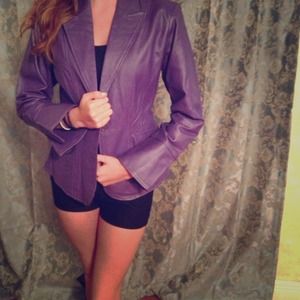 🌀Purple leather jacket
