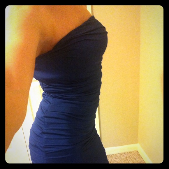 Beautiful Strapless Navy Dress.