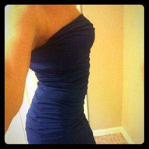 Beautiful Strapless Navy Dress.