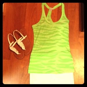 SOLD! Like Green Zebra Racer Back Top