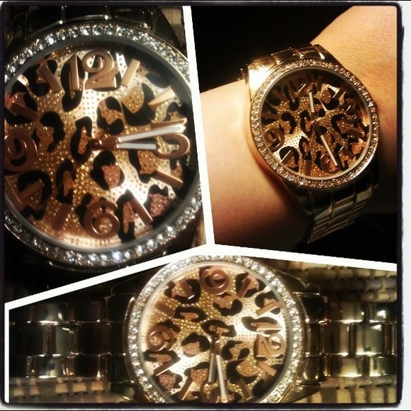 Rose Gold Leopard CZ Watch