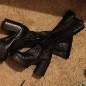 Sexy black high heel boots