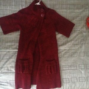 Burgundy long sweater/wrap