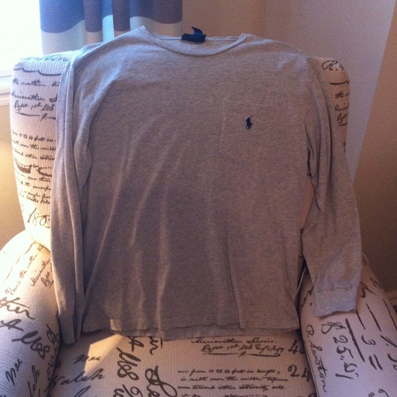 SOLD Heather Gray Long Sleeved Polo Shirt