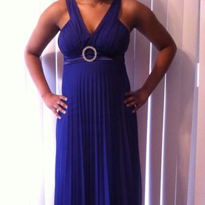 dark blue formal gown