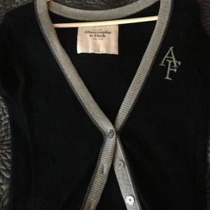 Abercrombie and Fitch navy and gray cardigan