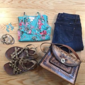 Turquoise Woven Tank