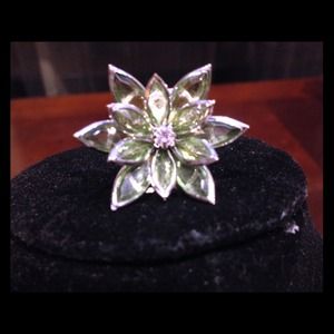 Green Flower Cocktail Ring