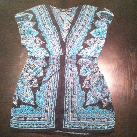 Sheer medium cap sleeve shirt