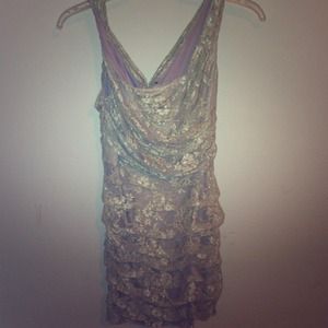 Express lace nude dress