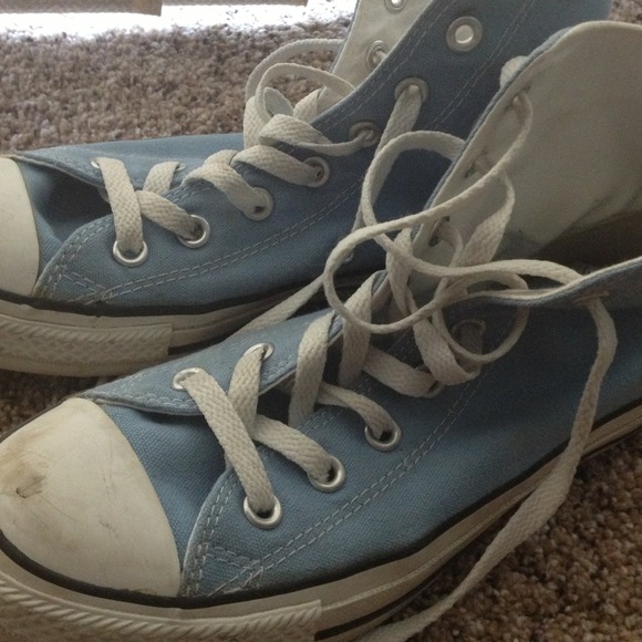 REDUCED High top light blue converse.