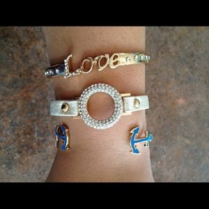 Love, anchor and Circle bracelets.