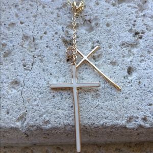 Double cross necklace
