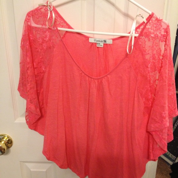 Coral laced top