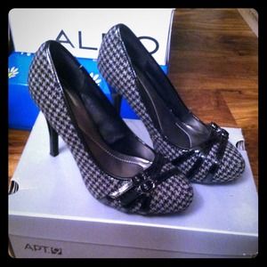 Black and grey heels