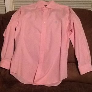Pink polo mens shirt.