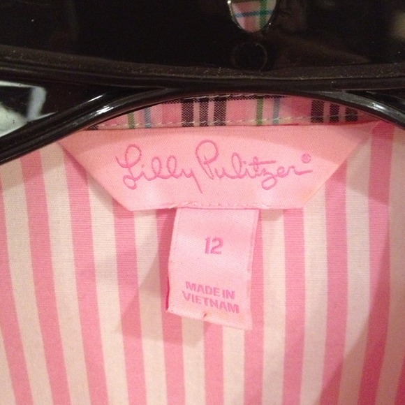 Pink & White Striped Ruffled Lily Pulitzer Blouse - Picture 4 of 4