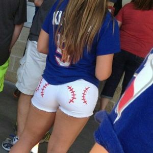 White Baseball shorts