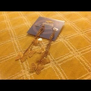 Butterfly gold earrings