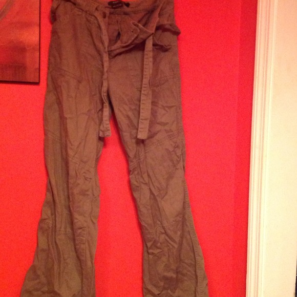 Light green pants.