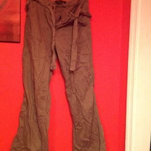 Light green pants.
