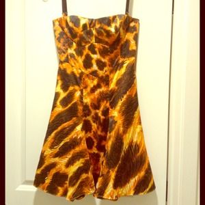 Cavalli Printed Bustier Flare Dress, NWT, 6