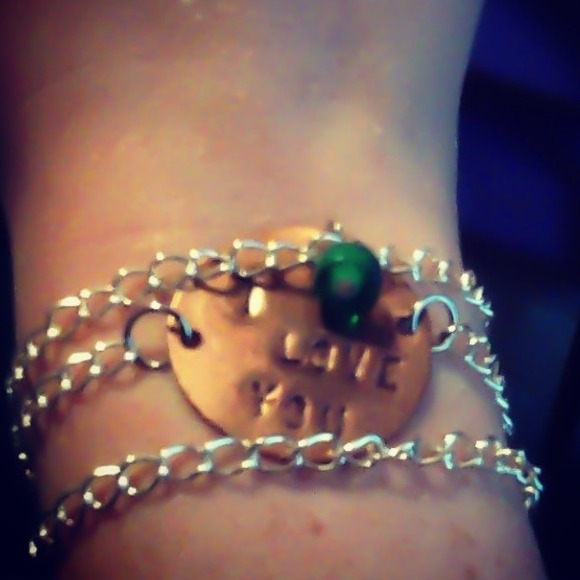 Wrap around bracelet. Hand stamped