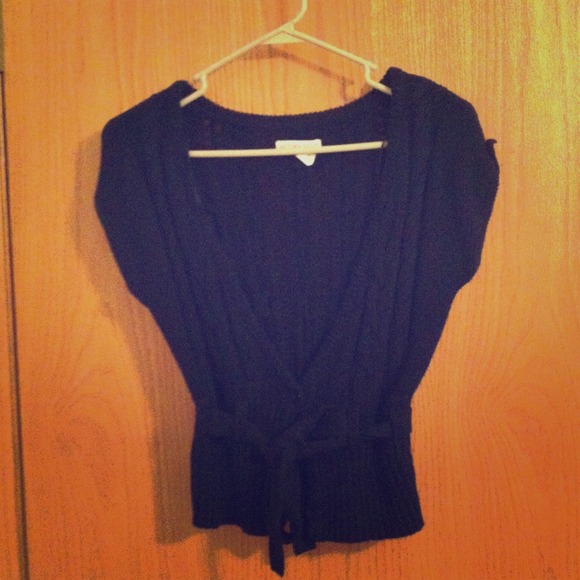 Aeropostale Black Belted Cardigan Size Medium