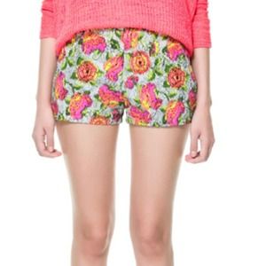 Neon Flower Print Shorts 🎉HOSTS PICK🎉