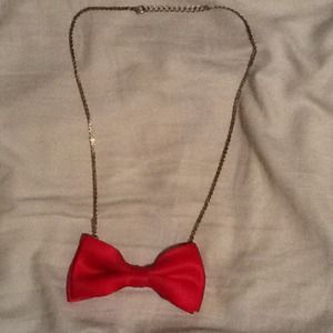 Pink bow-tie necklace
