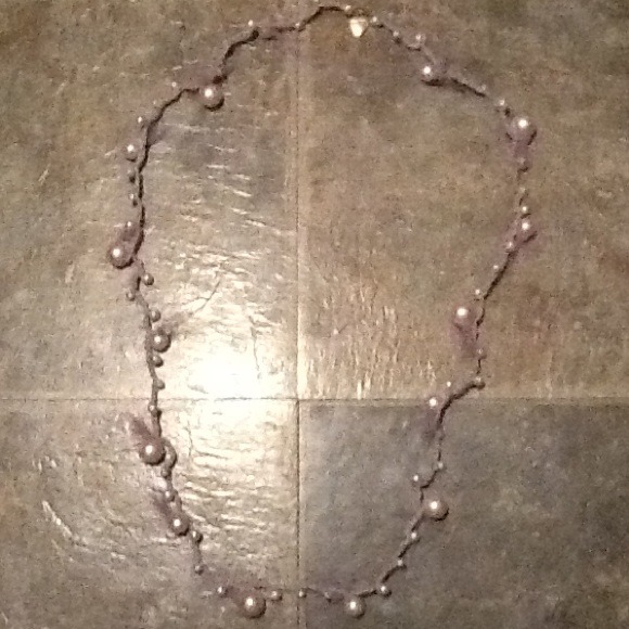 Betsey Johnson tulle and faux pearl necklace