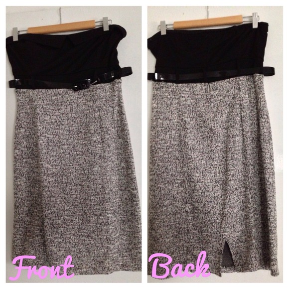 Charlotte Russe Dresses & Skirts - Black & Tweed Strapless Dress