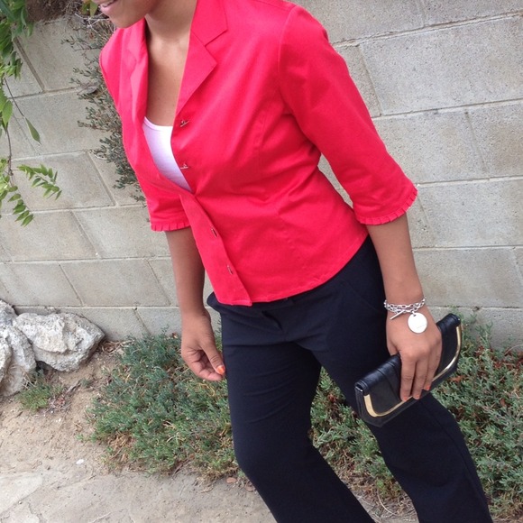 🚫SOLD🚫 Talbots Red 3/4 Length Sleeves Blazer