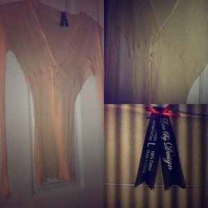 long sleeved vneck sweater w/hood