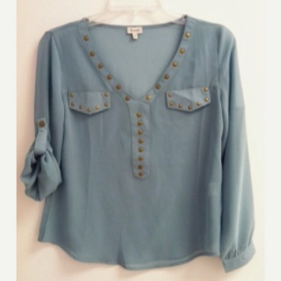 **BUNDLE** Studded Chiffon Blouse + Chevron Blouse