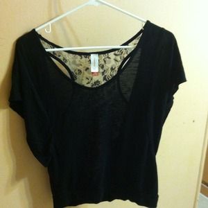 Black & lace shirt