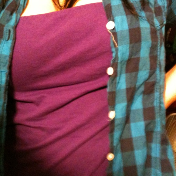 Blue Flannel Button Up - Picture 2 of 3