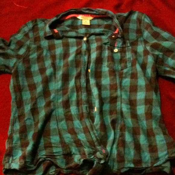 Blue Flannel Button Up - Picture 3 of 3